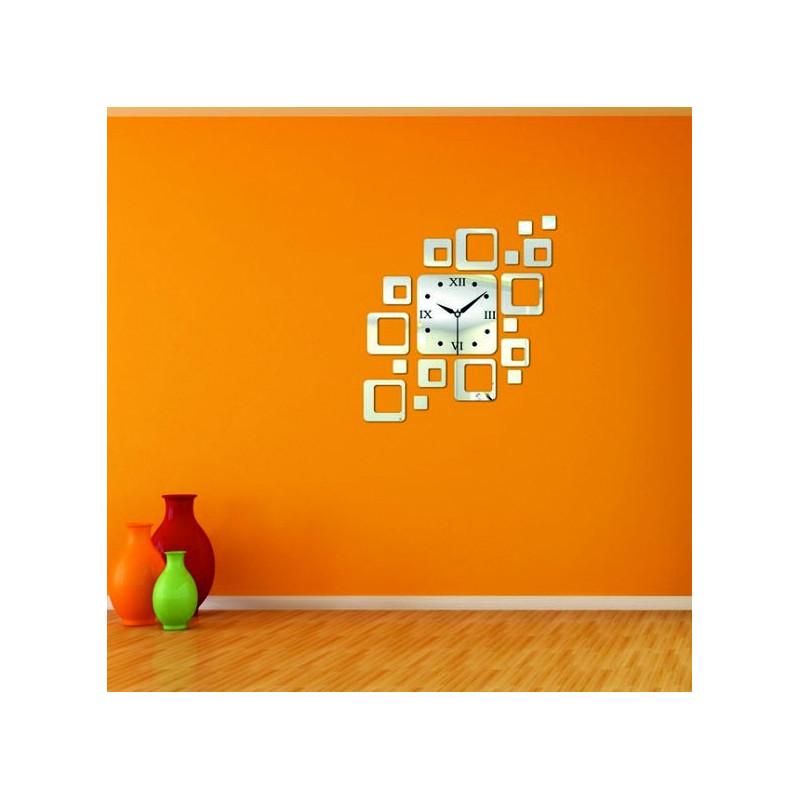 Moderne quadratische Wanduhr 50x40 cm FIGARO