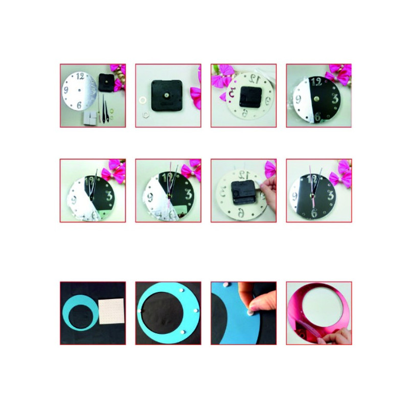 Moderne quadratische Wanduhr 50x40 cm FIGARO