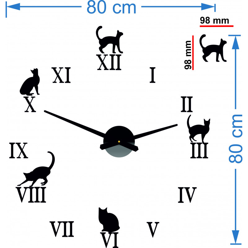 Katzen-Wanduhr