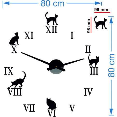 Katzen-Wanduhr