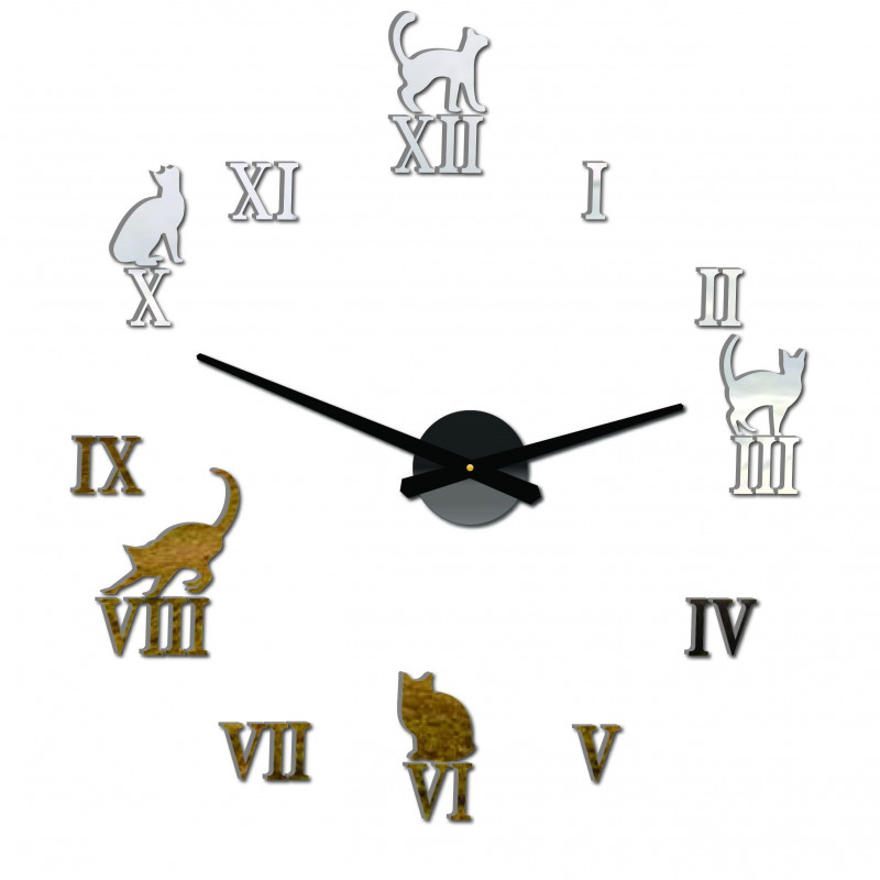 Katzen-Wanduhr