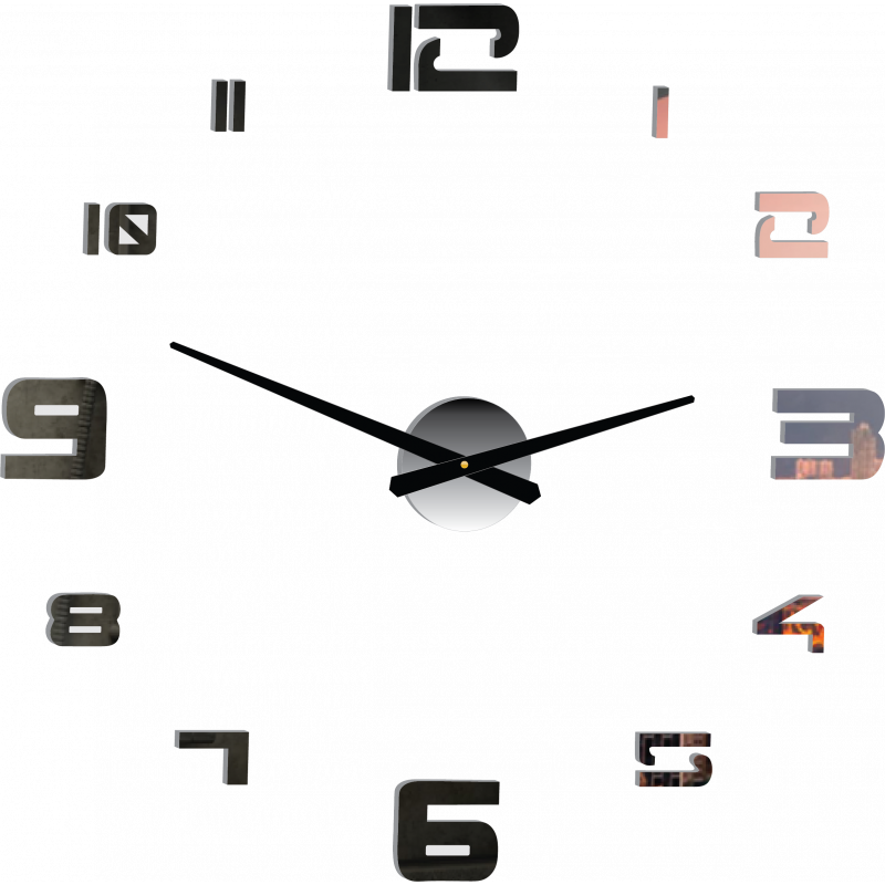 Wanduhr selbstklebend groß Plexiglas DIY STRONGO
