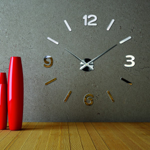 Große DIY 3D PMMA FOAM Spiegel Wanduhr