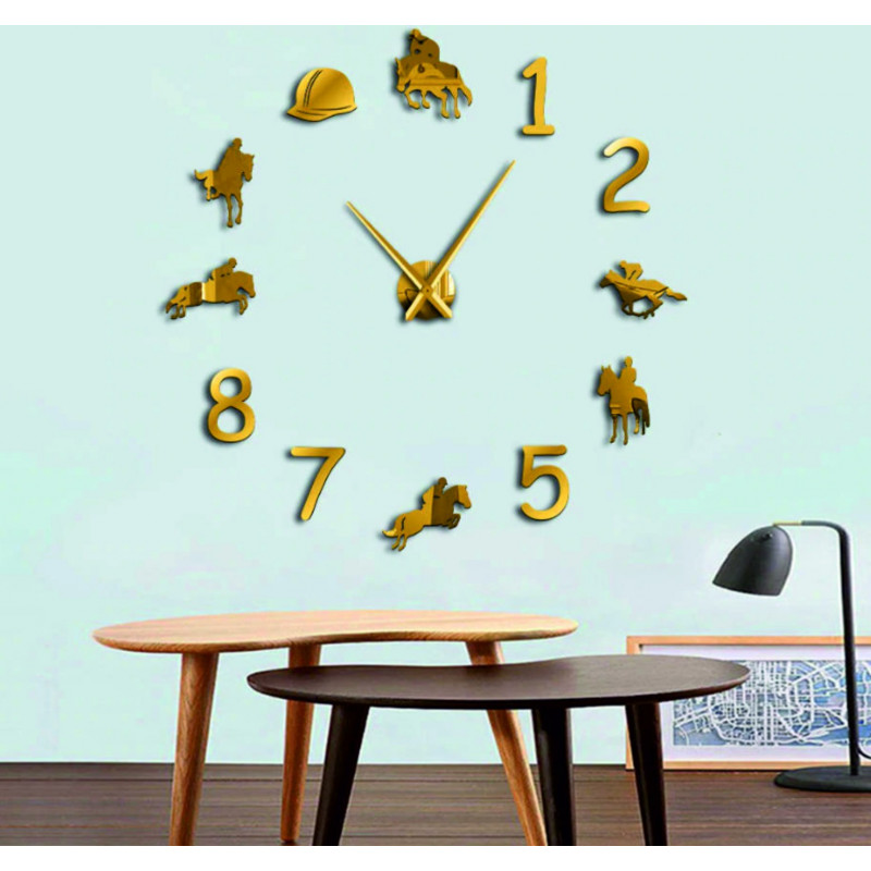 Wanduhr Rodeo-Pferdereiter 3D DIY HOME