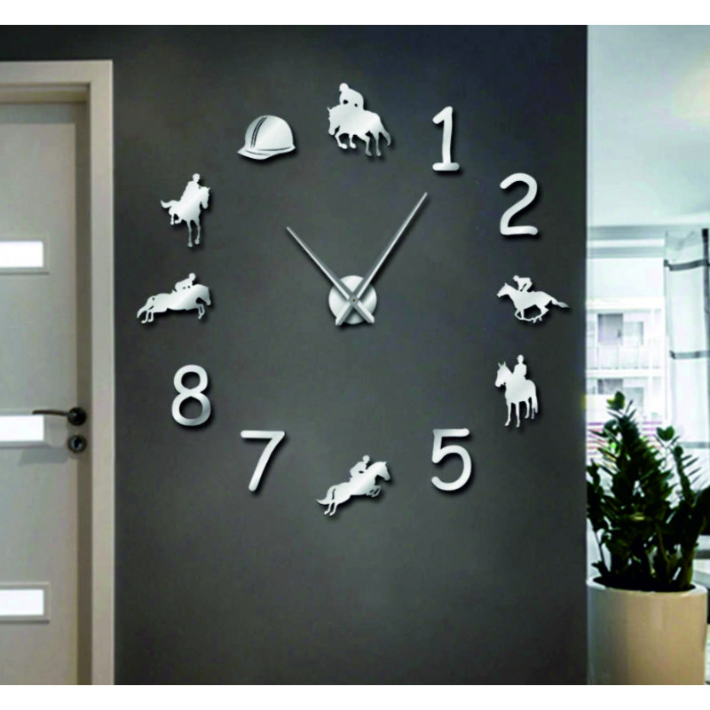 Wanduhr Rodeo-Pferdereiter 3D DIY HOME