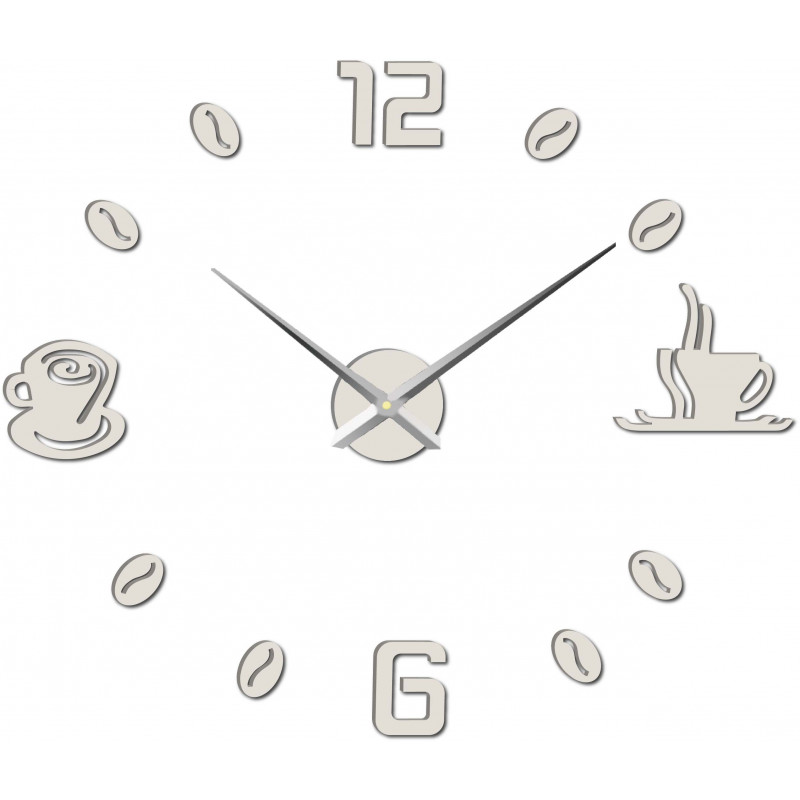 Große selbstklebende Wanduhr COFFE PLEXI