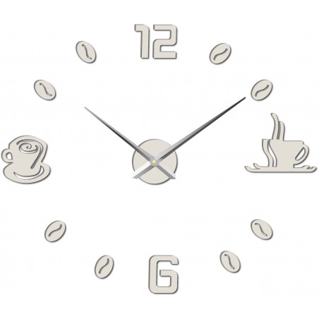Große selbstklebende Wanduhr COFFE PLEXI