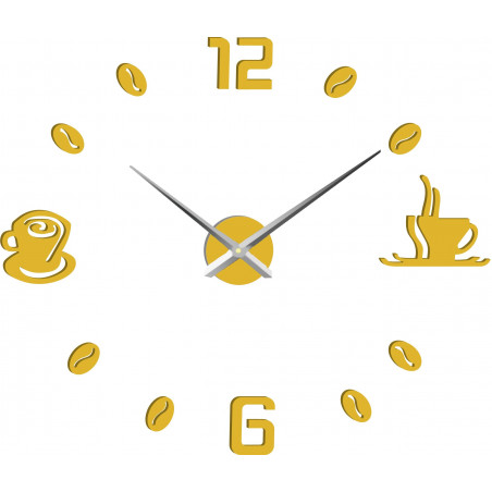 Große selbstklebende Wanduhr COFFE PLEXI