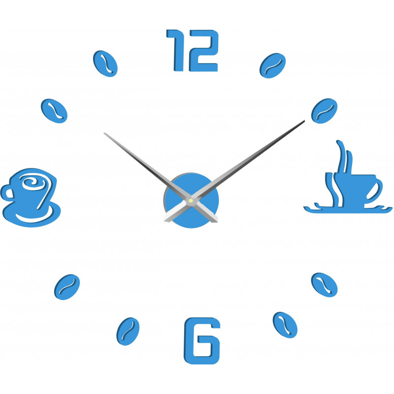 Große selbstklebende Wanduhr COFFE PLEXI