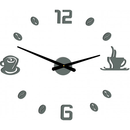 Große selbstklebende Wanduhr COFFE PLEXI