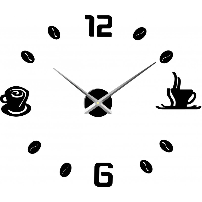 Große selbstklebende Wanduhr COFFE PLEXI