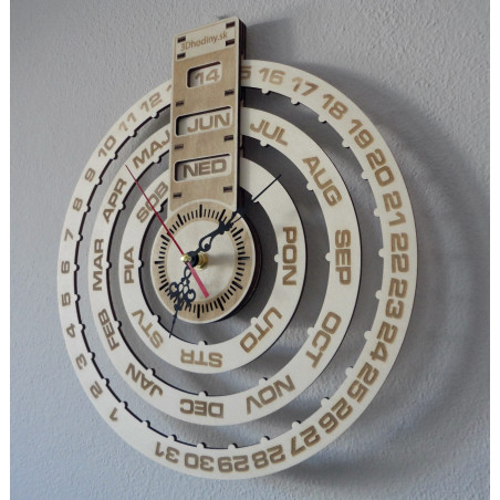Wandkalender aus Holz, lasergraviert