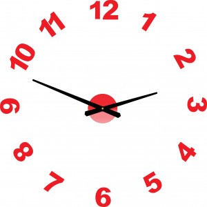 Design-Wanduhr Kleber PLEXI Zahlen OPTIC 2