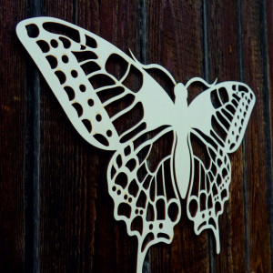 XL 750 X 459 mm. Night butterfly carved from LEOPARTID wood plywood
