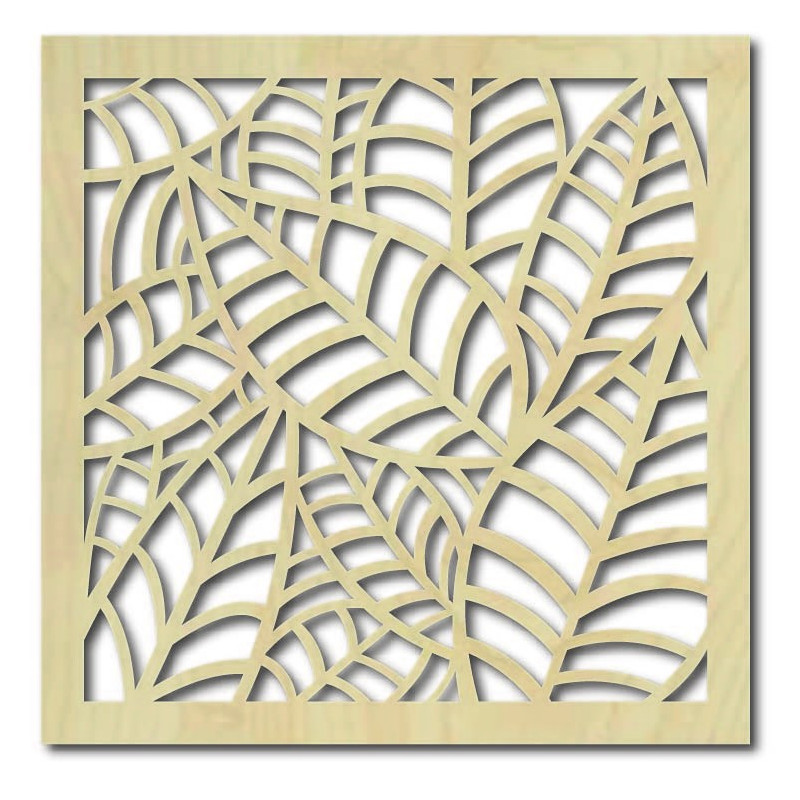 Wandgemälde aus Holzsperrholz geschnitzt Pappel FARN