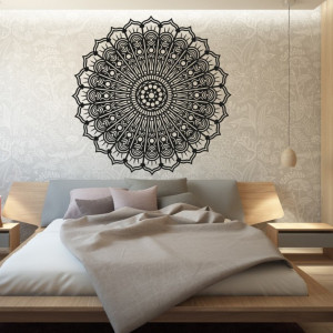 Holzbild an der Wand - Mandala Blume des Friedens | SENTOP PR0203