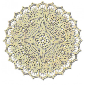 Mandala Blume des Friedens Holzwandbild aus Sperrholz SILVIA 2