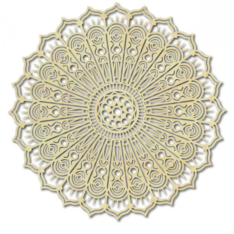 Mandala Blume des Friedens Holzwandbild aus Sperrholz SILVIA