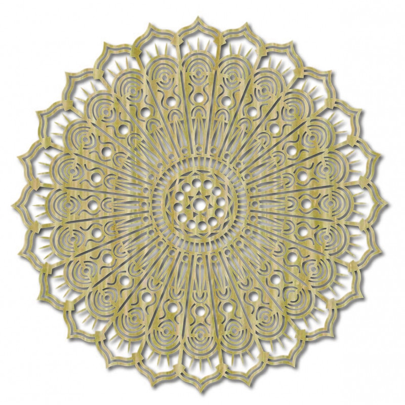 Mandala Blume des Friedens Holzwandbild aus Sperrholz SILVIA