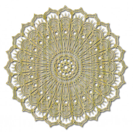 Mandala Blume des Friedens Holzwandbild aus Sperrholz SILVIA