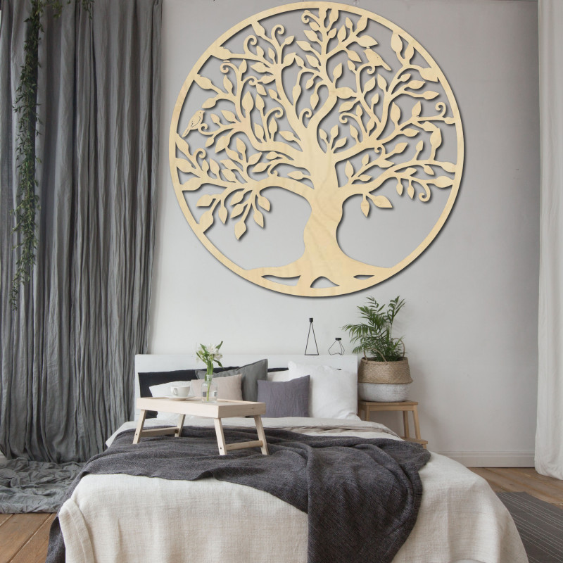 Dekoration an der Wand eines Baumes des hölzernen Bildes des Lebens des Furnierholzes FAMILIE