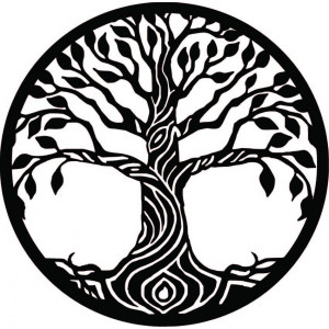 Wandbild eines Baumes aus Pappelsperrholz BIDHIA 2