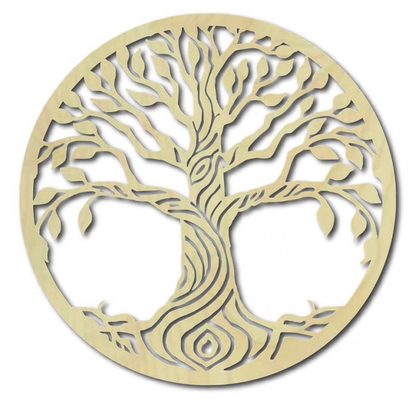 Wandbild eines Baumes aus Pappelsperrholz BIDHIA