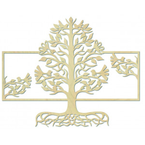 Holzwandbild Wurzeln Baum aus Sperrholz Pappel MALFEL 2