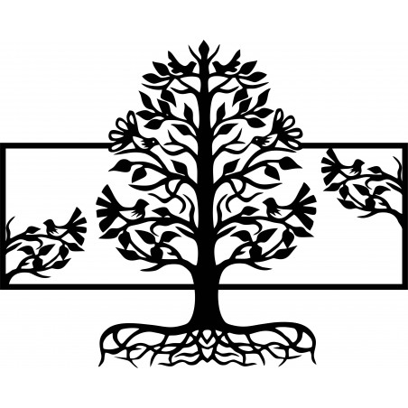 Holzwandbild Wurzeln Baum aus Sperrholz Pappel MALFEL