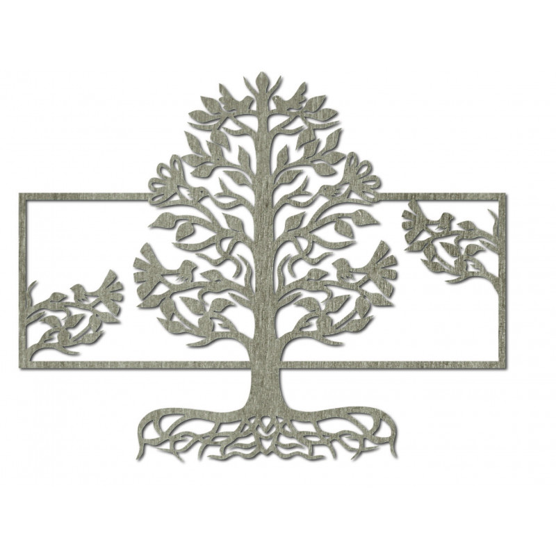 Holzwandbild Wurzeln Baum aus Sperrholz Pappel MALFEL