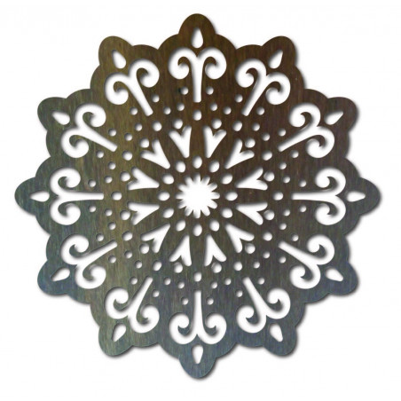 Modernes Wandbild mit Blume aus Sperrholz