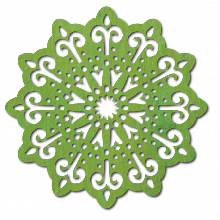 schwarze Malerei an der Wand, Blume aus Sperrholz