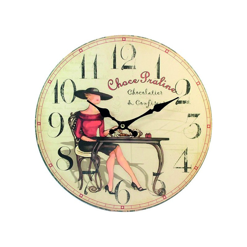 Willkommen bei mir zu Hause MDF-Holzuhr . Fi 15 cm