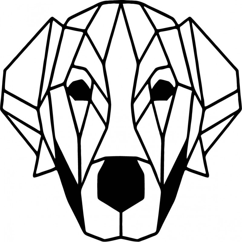 STYLESA modernes Wandbild Hund aus Sperrholz PR0229 HAFFF schwarz