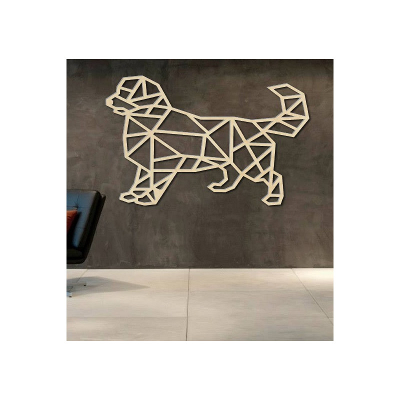 STYLESA geschnitztes Bild auf Sperrholzwand Hund PR0230 schwarz Wandtattoo