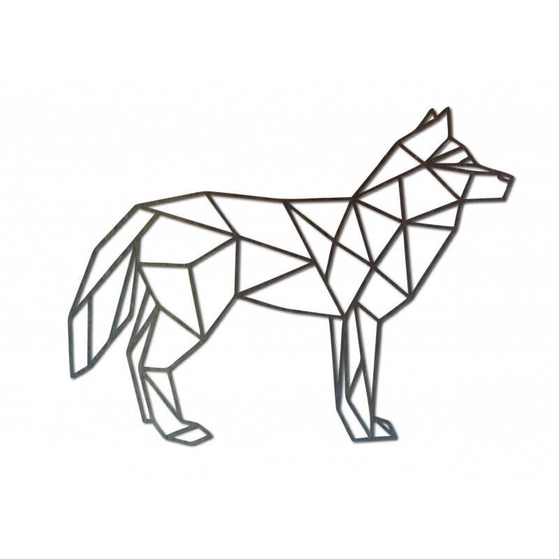 STYLESA geschnitztes Sperrholz-Wandgemälde Wolf PR0231 schwarz