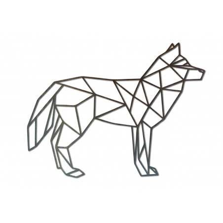 STYLESA geschnitztes Sperrholz-Wandgemälde Wolf PR0231 schwarz