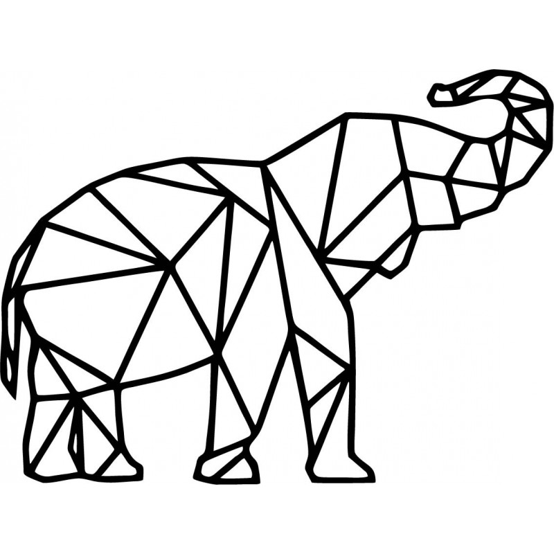 XMOM Geschnitzte Wandkunst geometrische Formen Elefant PR0236 schwarz