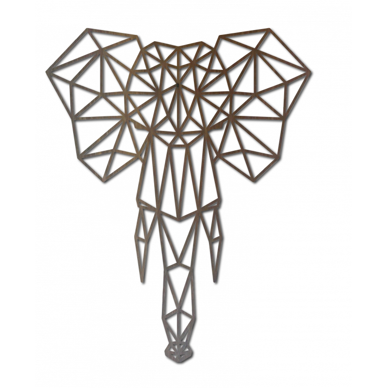 Wandbild aus Sperrholz, Elefant