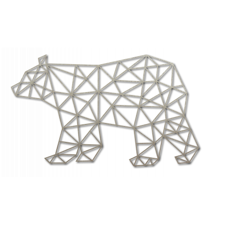 SENTOP Geschnitztes Bild an der Wand eines Bären  schwarz