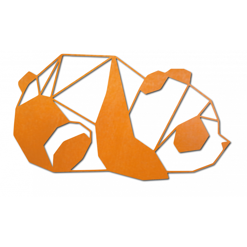 Orange geschnitzte Panda-Wandkunst