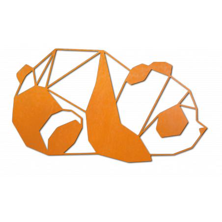 Orange geschnitzte Panda-Wandkunst