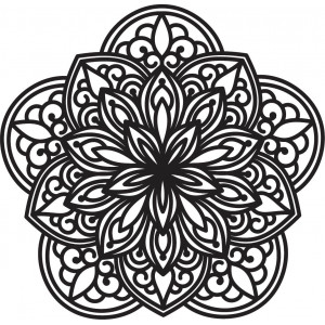 Blumengeschnitztes Mandala-Wandbild aus Holzsperrholz 2