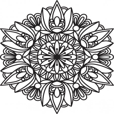 Geschnitztes Mandala-Holzgemälde auf Sperrholzwandrose