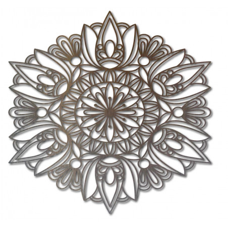 Geschnitztes Mandala-Holzgemälde auf Sperrholzwandrose