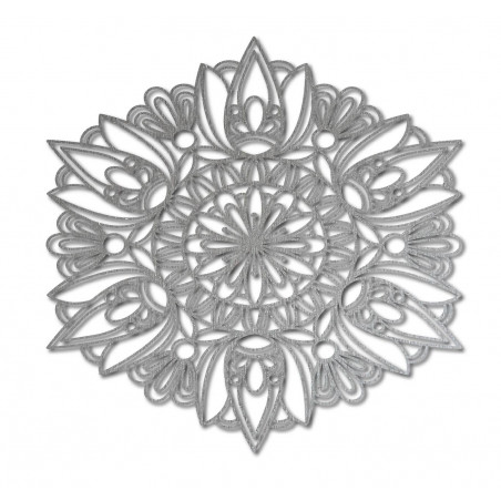 Geschnitztes Mandala-Holzgemälde auf Sperrholzwandrose