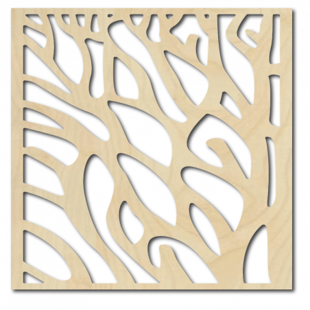 Geschnitztes Bild an der Wand eines hölzernen Sperrholzes Baum