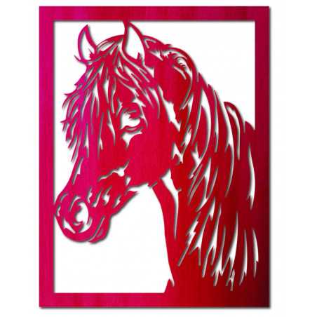 Geschnitztes Wandgemälde aus Holzsperrholz, Pferdekopf