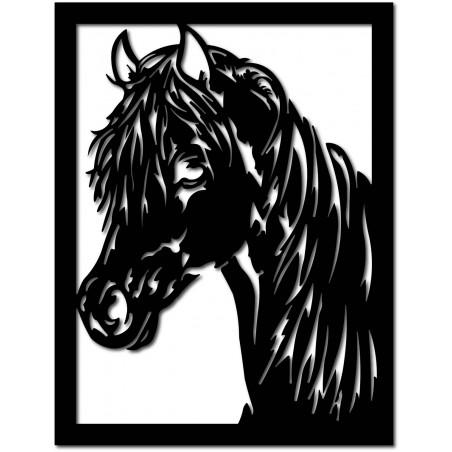 Geschnitztes Wandgemälde aus Holzsperrholz, Pferdekopf