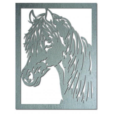 Geschnitztes Wandgemälde aus Holzsperrholz, Pferdekopf